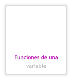 Funciones de una variable